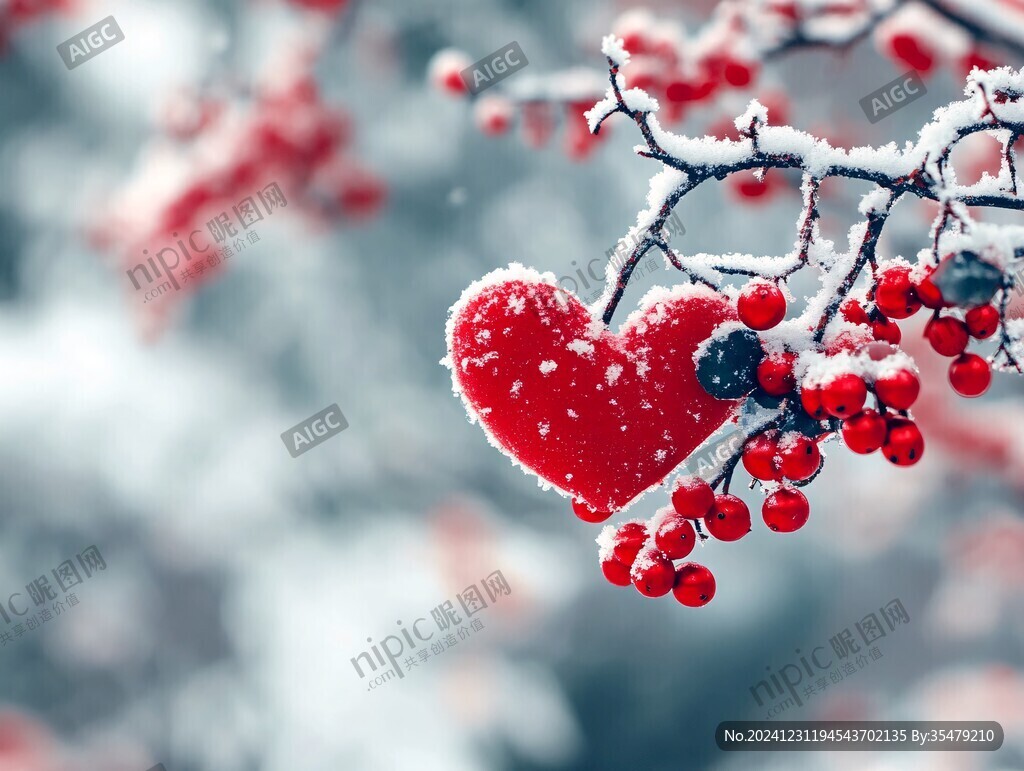雪壓紅果