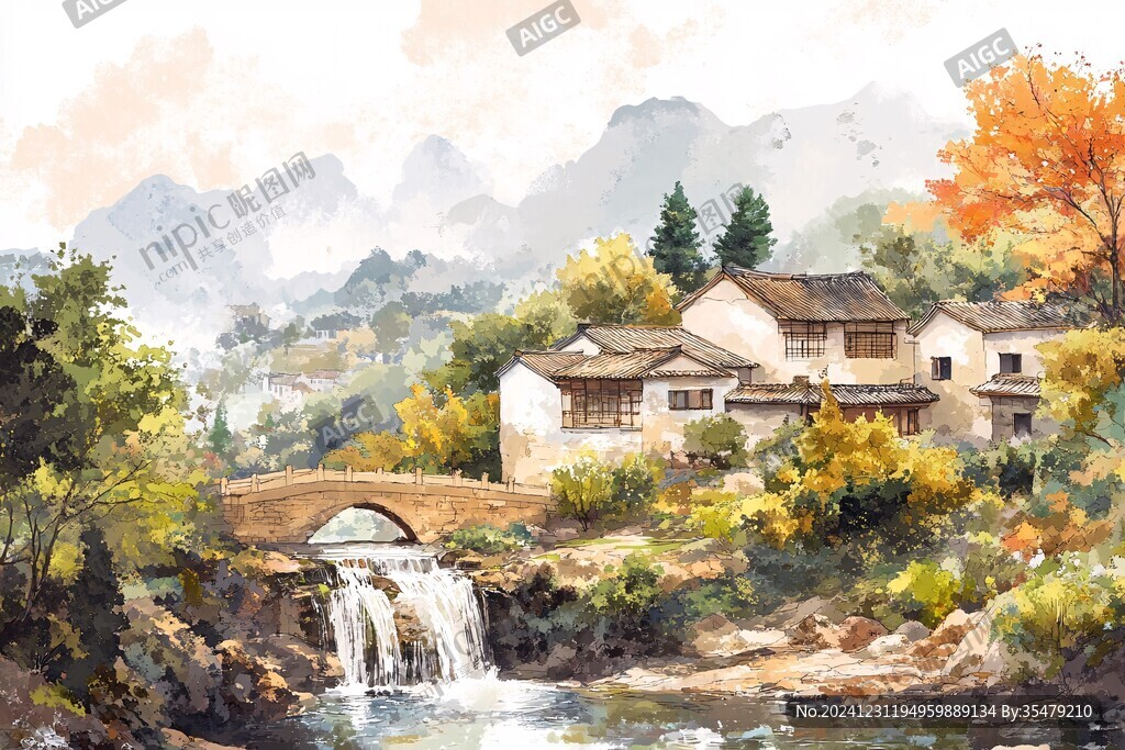 云水謠海報插畫水彩
