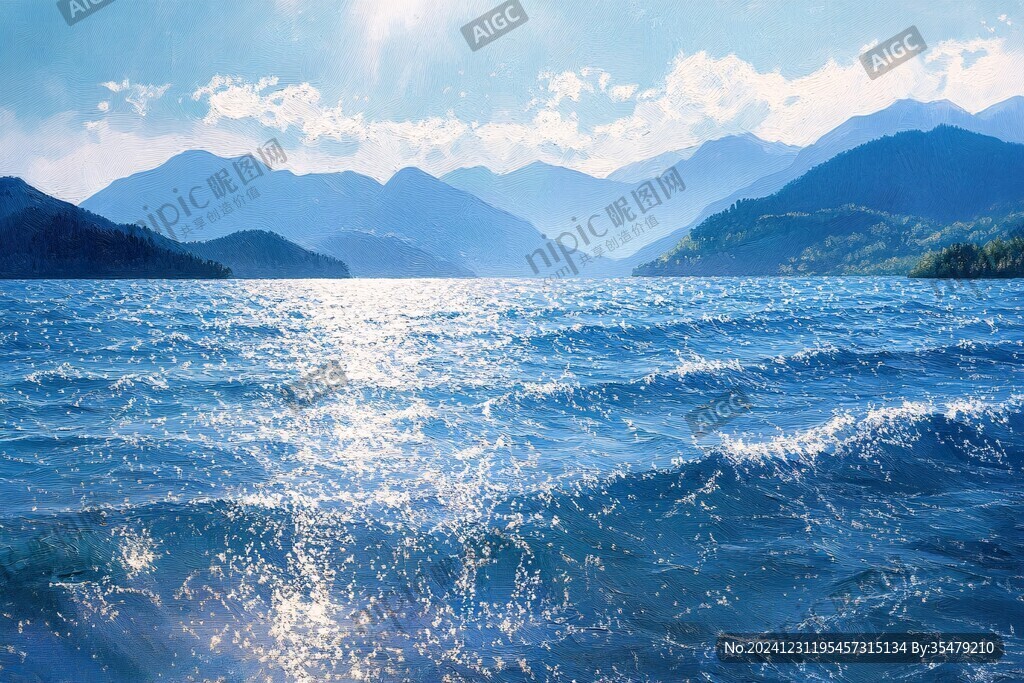山水風景碧波