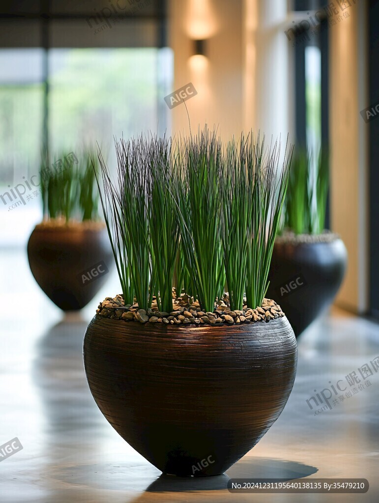 狗尾草叢泥罐花瓶