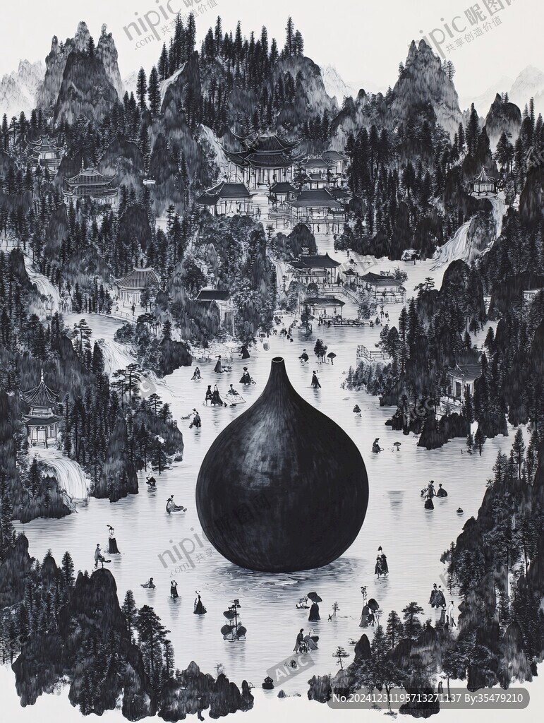福塔全景畫局部畫面