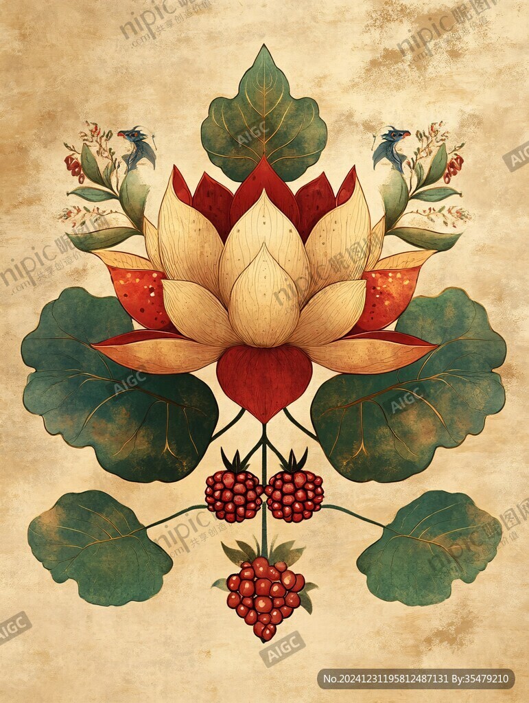 文藝古典蓮花壁紙