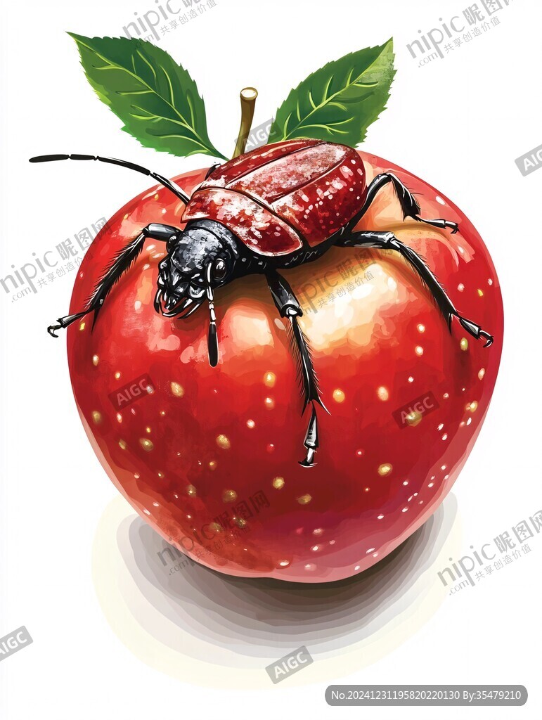 丑蘋果手繪插畫