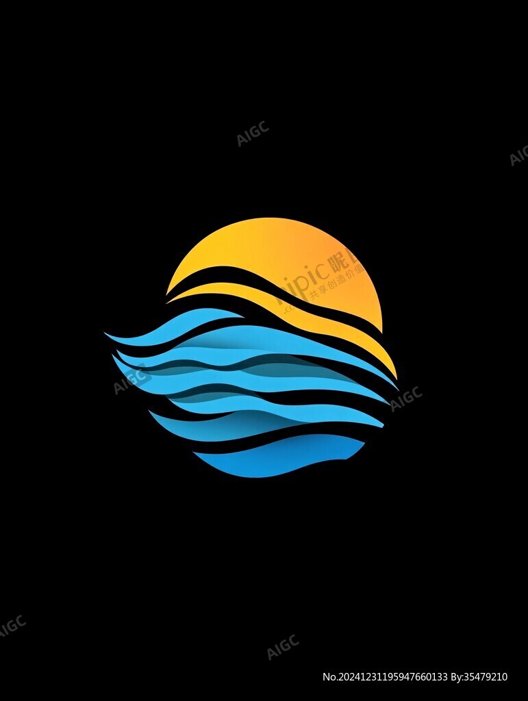 陽光太陽海水標(biāo)志