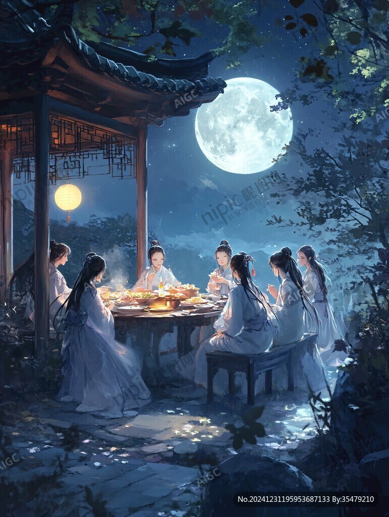 賞月乘涼聚會涼亭