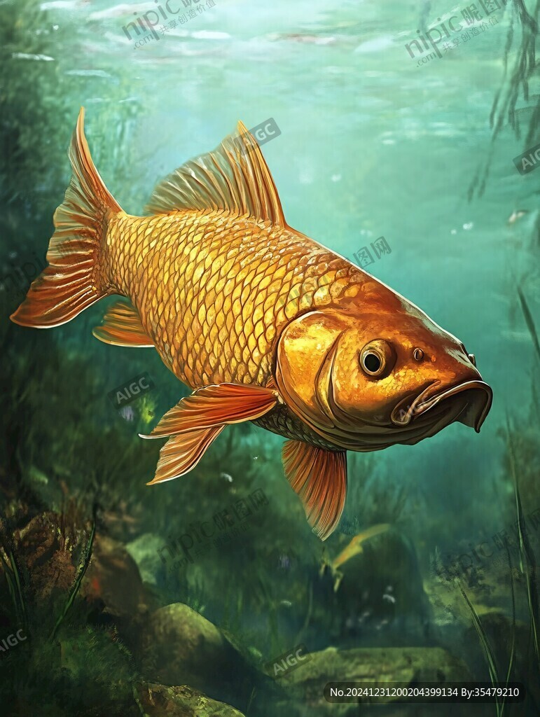 卡通寫(xiě)實(shí)紅鯉魚(yú)