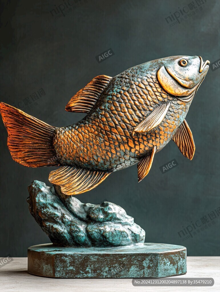 鯉魚銅塑