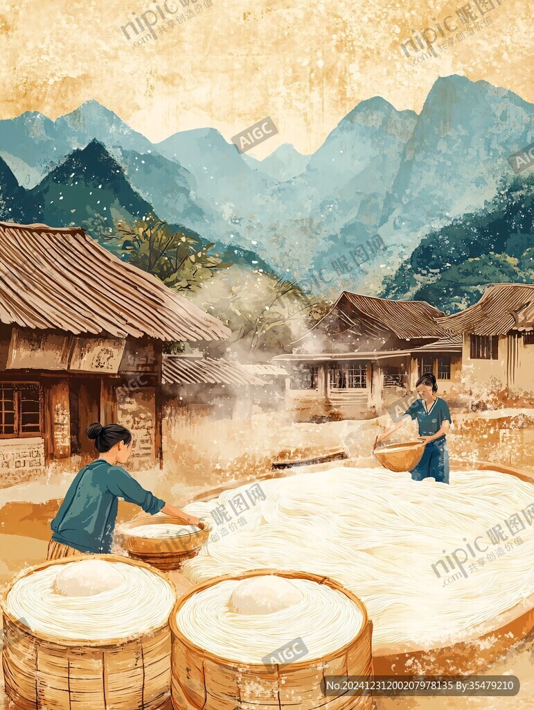 神農(nóng)架釀酒插畫(huà)