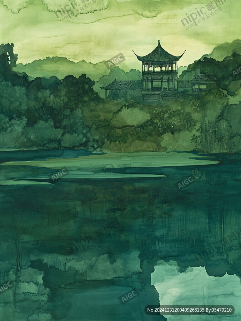 插畫愛晚亭