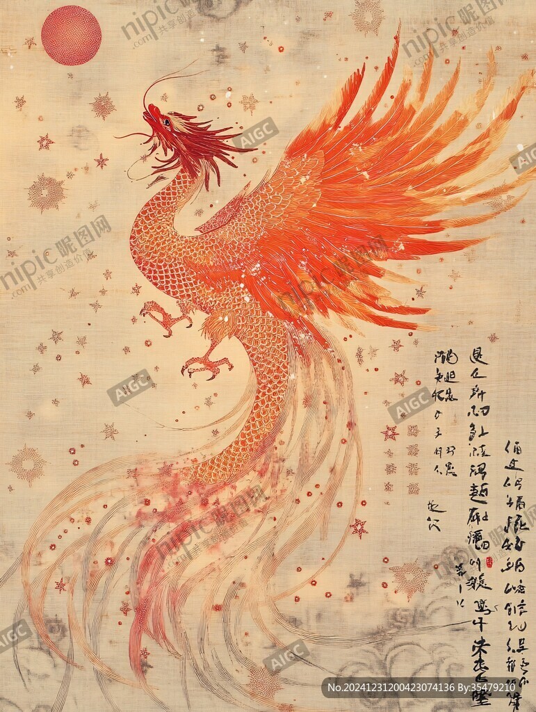 神鳥插畫鸞鳥玄鳥朱雀