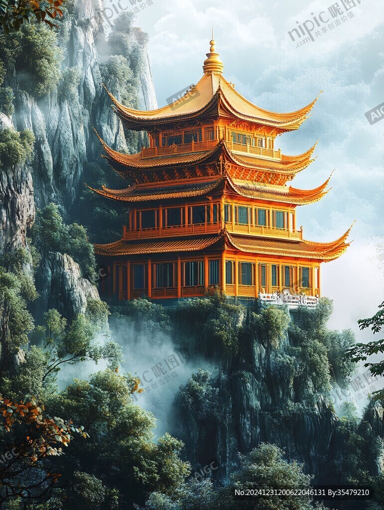 新中式樓閣皇宮山水
