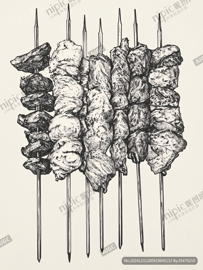手繪牛肉串