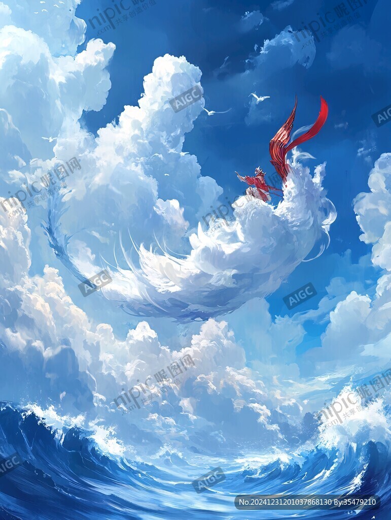 插畫海洋遼闊