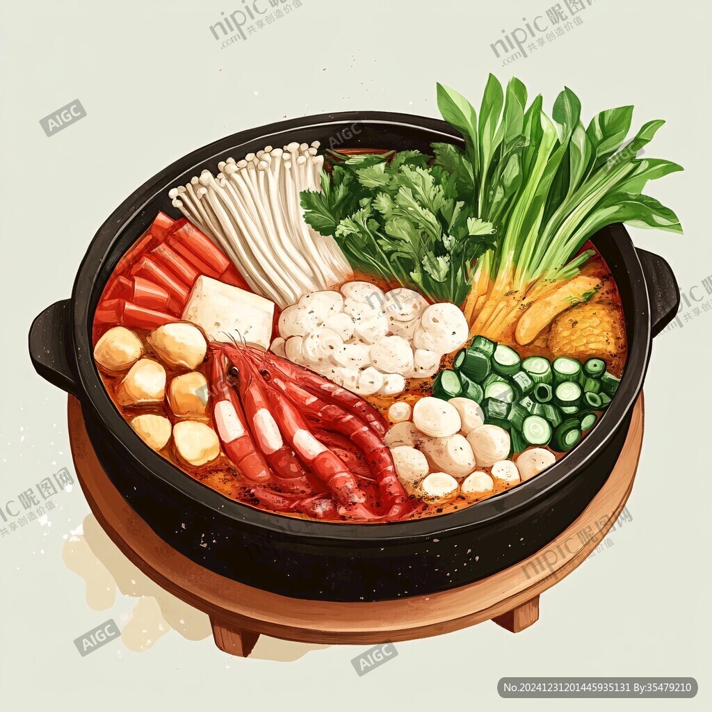 韓式火鍋插畫