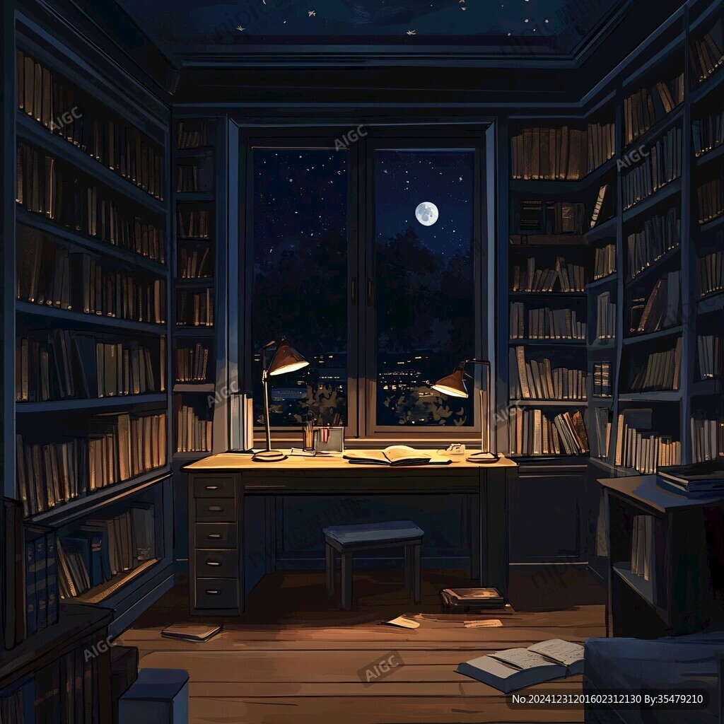 夜晚書房