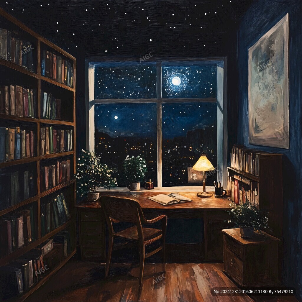 夜晚書房