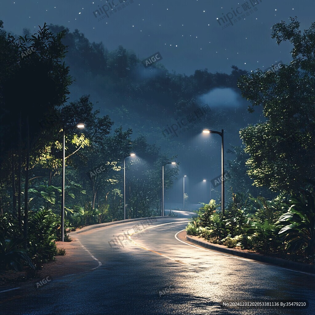 路燈道路效果圖
