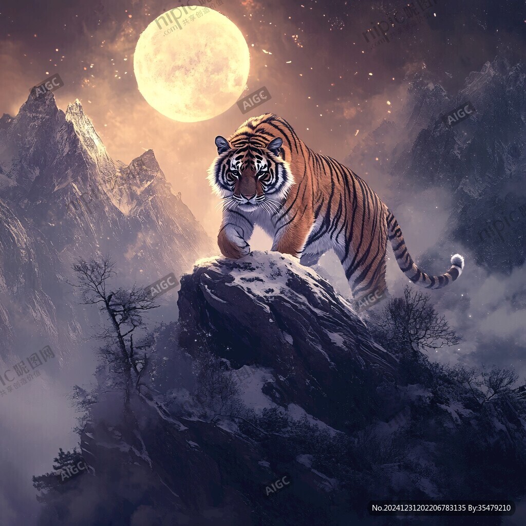 猛虎出山插畫