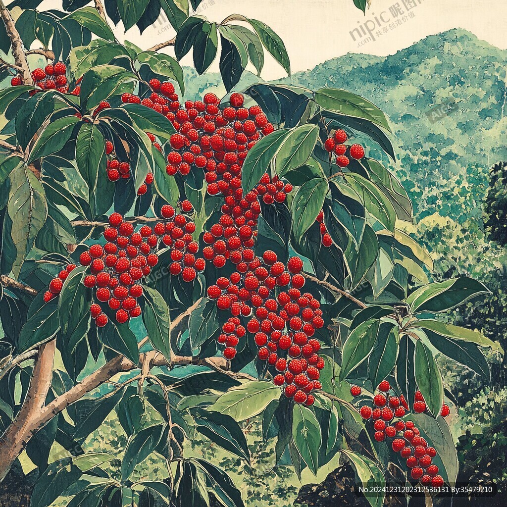 枸杞林插畫