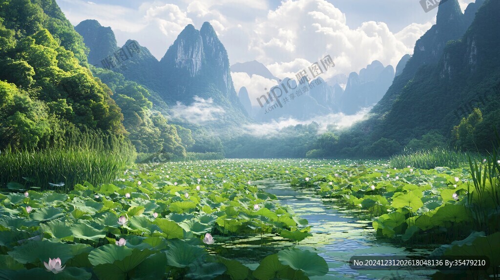 荷花大場景