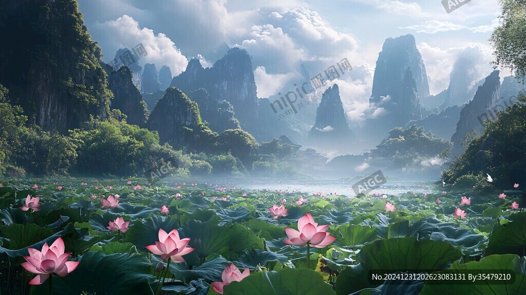 荷花大場景