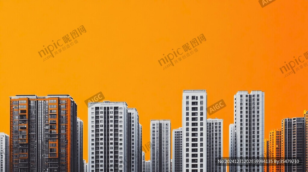 樓群染橙色