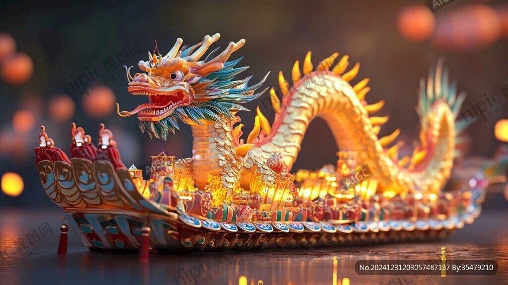 龍船擺件