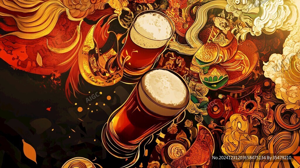 啤酒包裝插畫