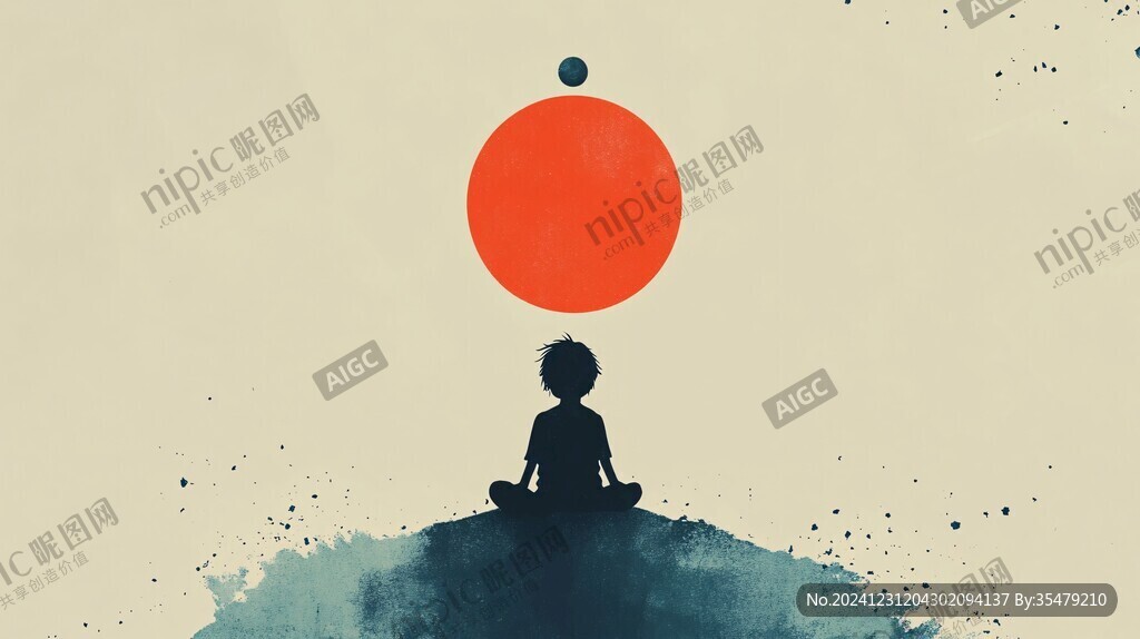 打坐新中式水墨