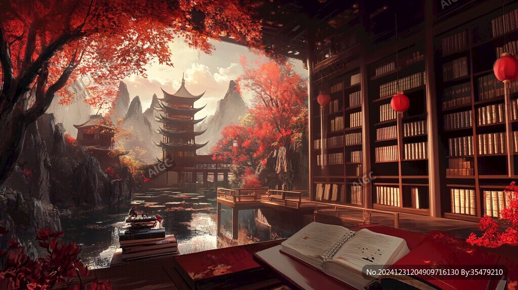 古代書屋場景