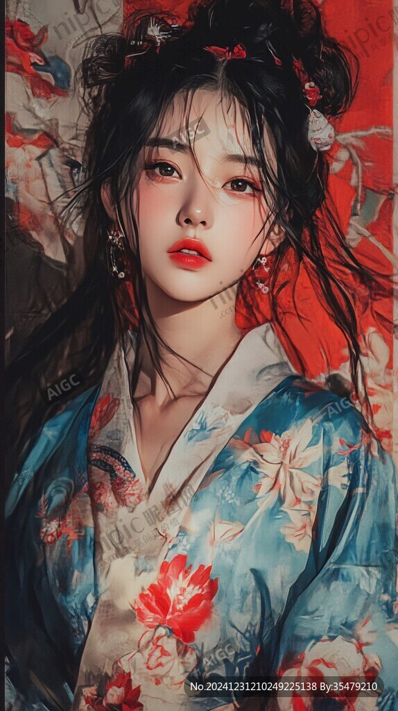 漢服美女插畫