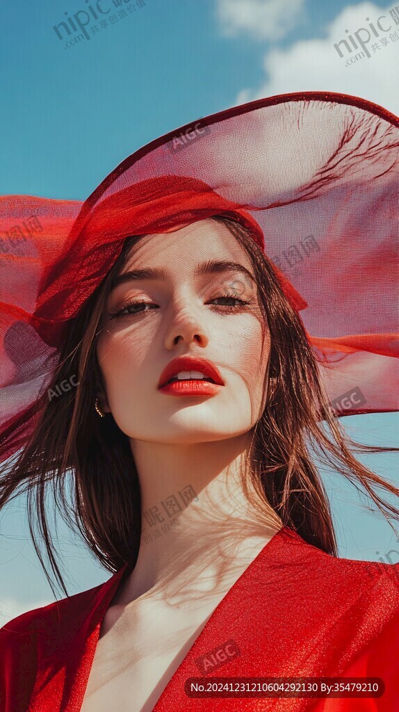 紅色斗篷美女