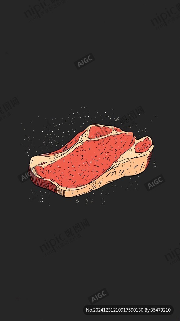 雪花牛肉插畫
