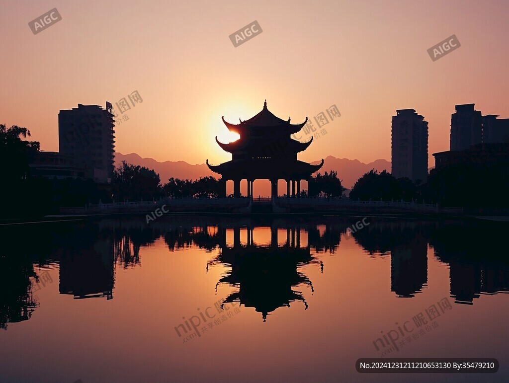 日落萬春亭