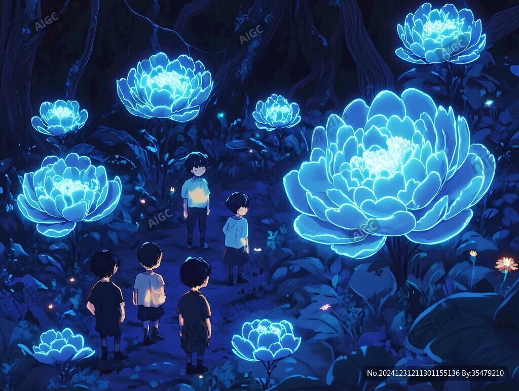 蓮花燈插畫
