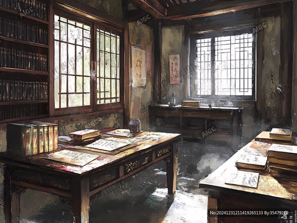 古代私塾內(nèi)景
