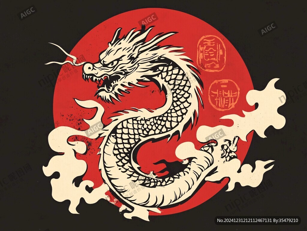 圓形龍插畫