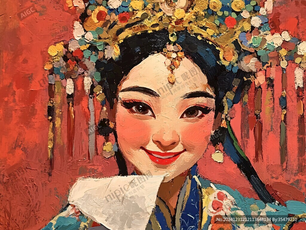 裝飾畫水彩花旦手繪