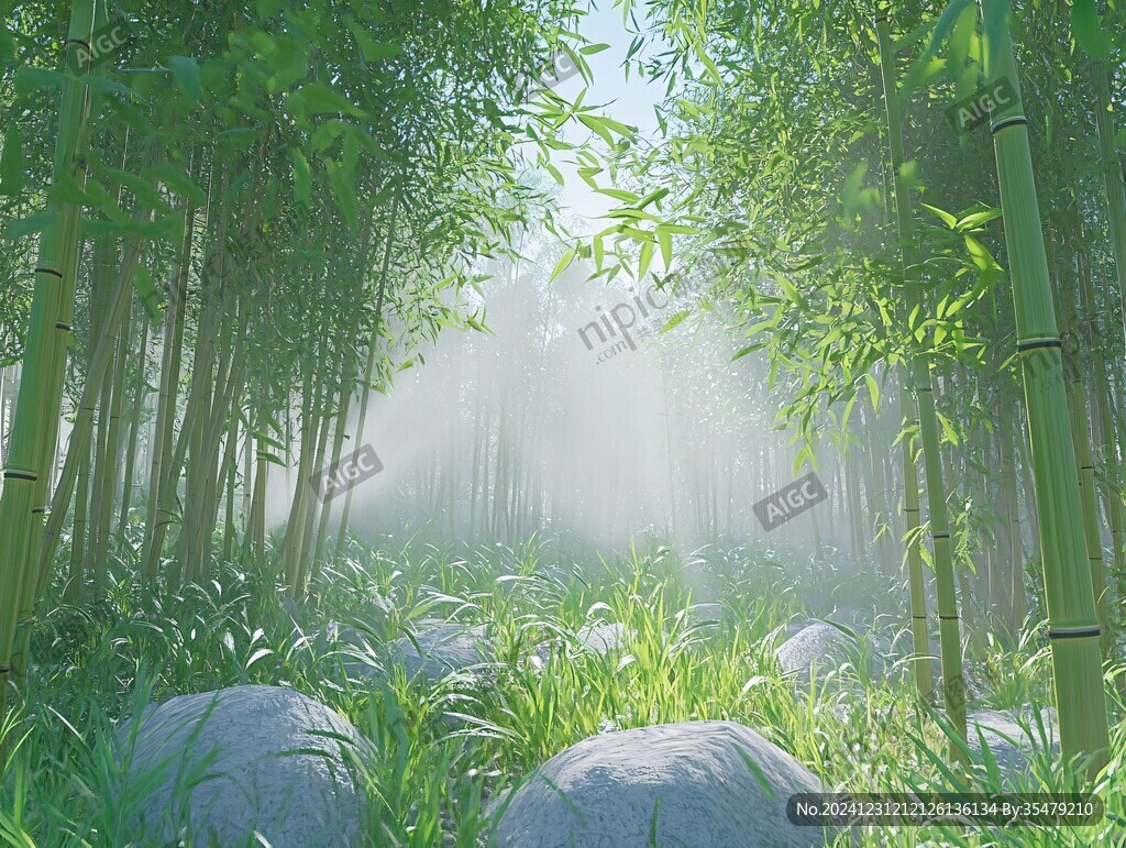 動感竹林背景