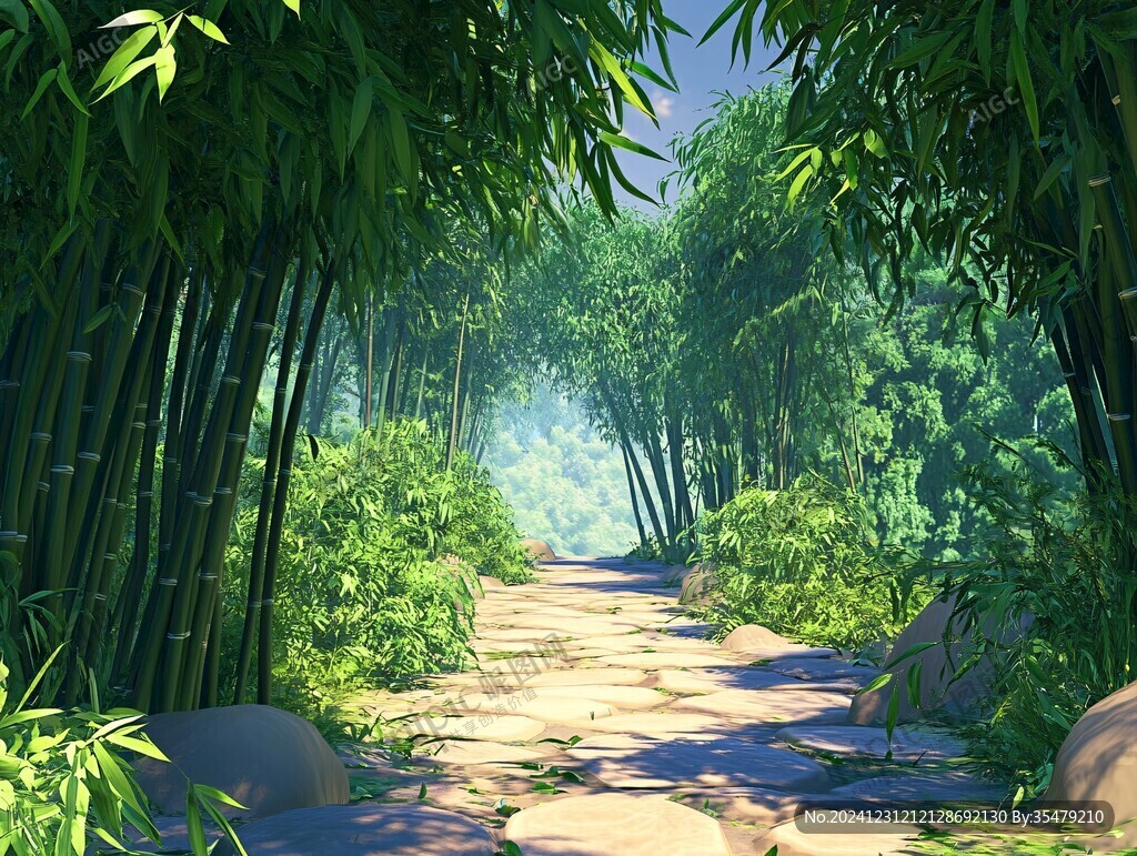 竹林小路背景