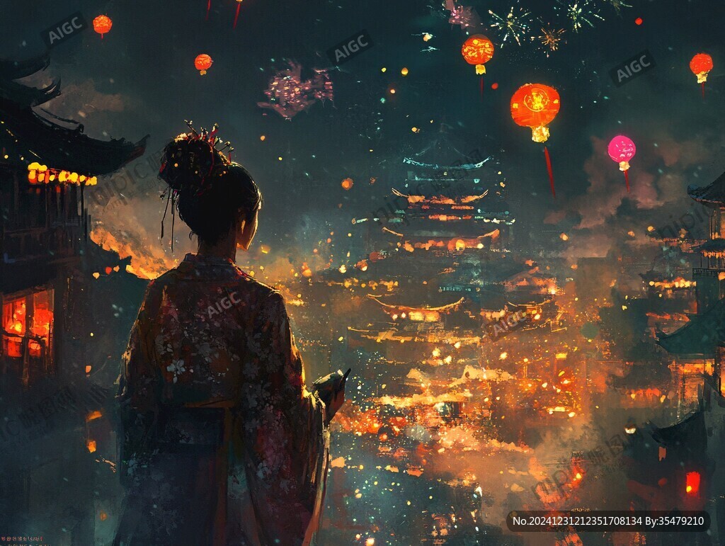 放煙花的少女
