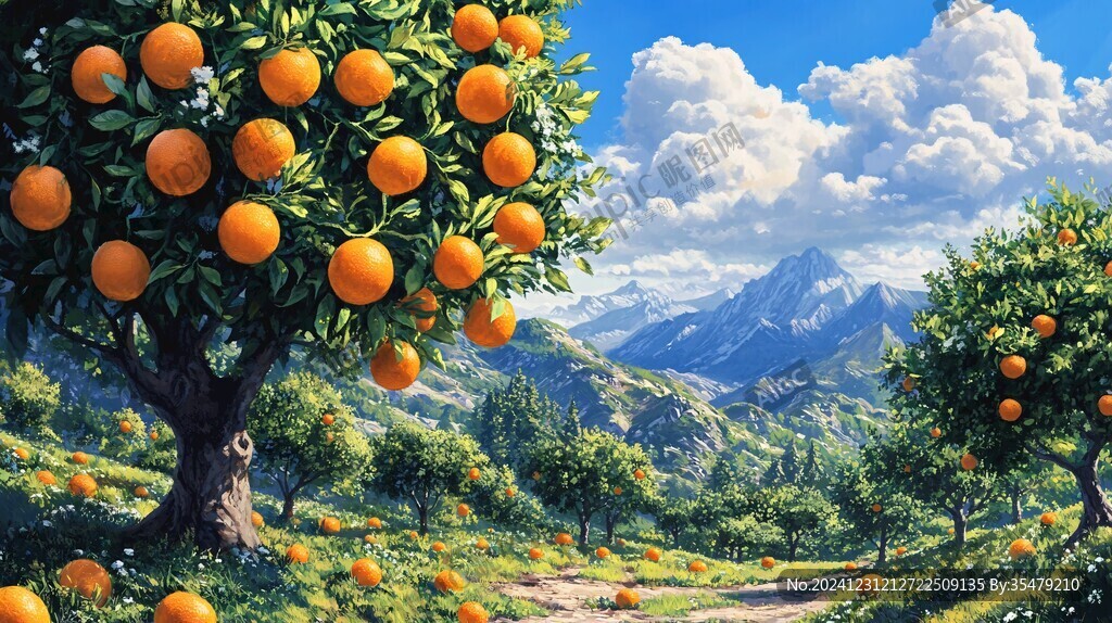 贛南臍橙包裝插畫