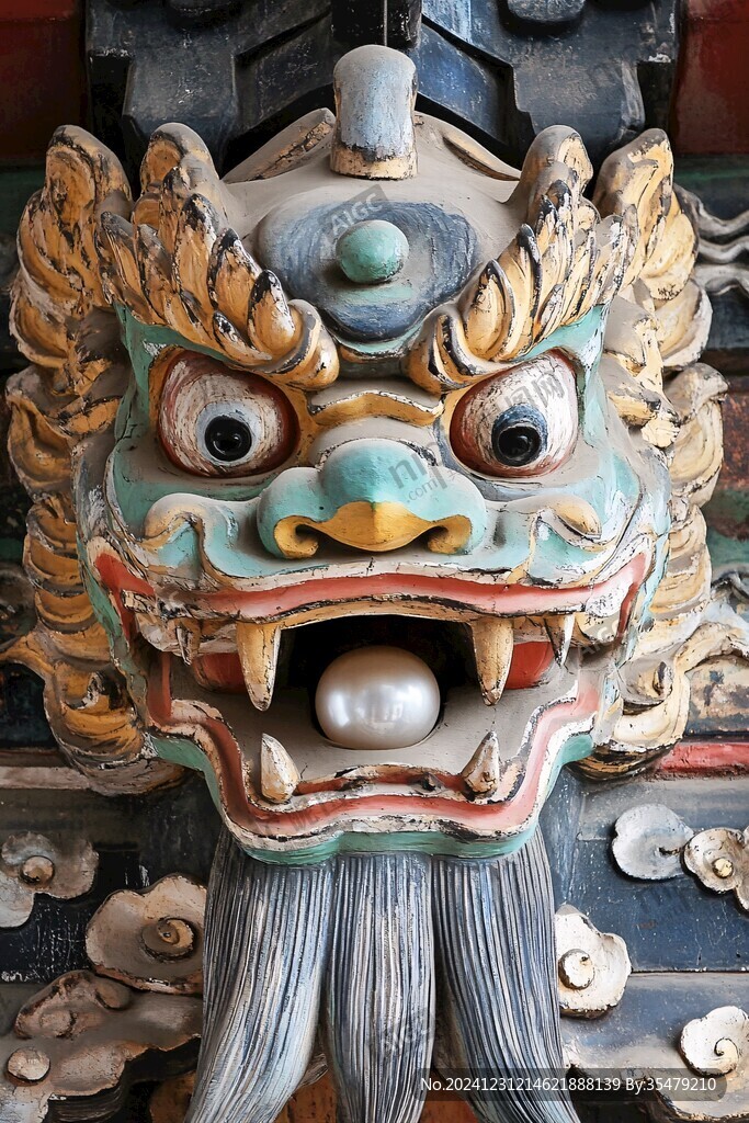 泥塑獸頭