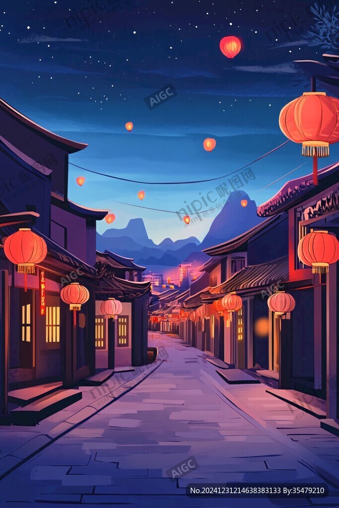 古街插畫