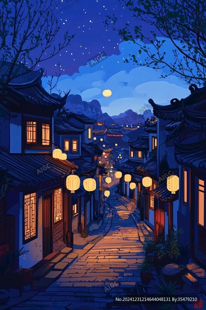 古街插畫