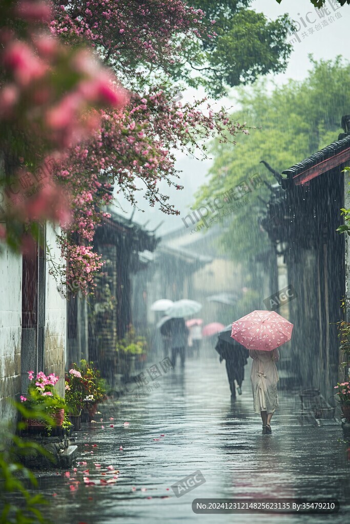 古鎮(zhèn)春雨