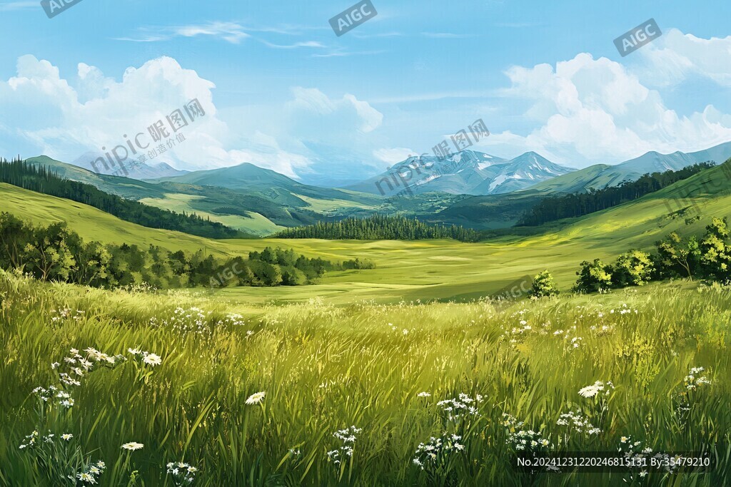 草原風光插畫