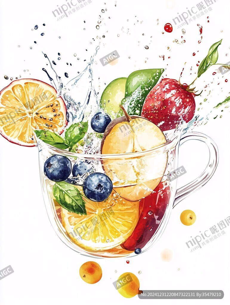 水果飲料插畫