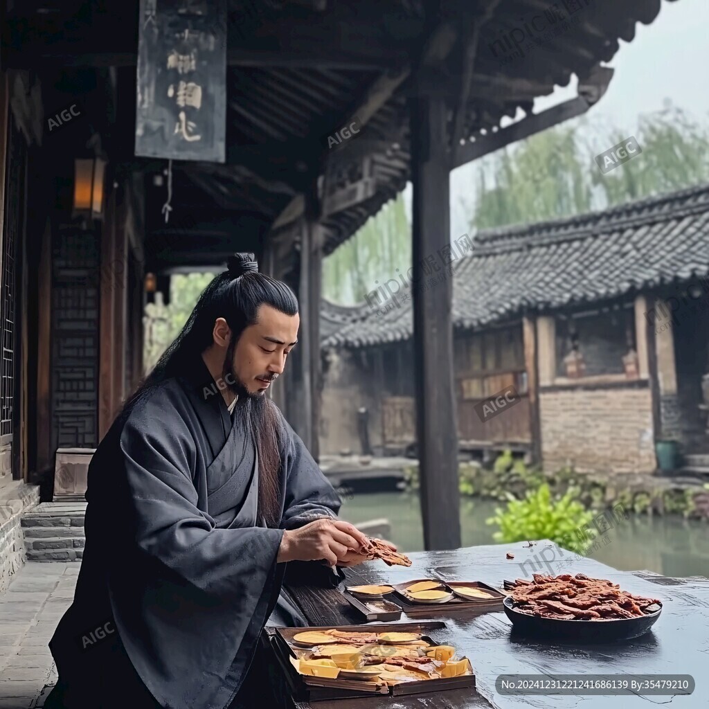 古代教書蠟像場景