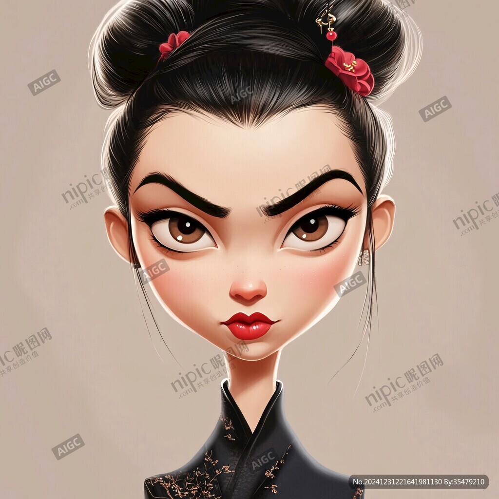 卡通女俠頭像